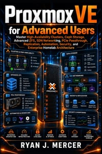 Proxmox VE for Advanced Users: Master High-Availability Clusters, Ceph Storage, Advanced ZFS, SDN Networking, PCIe Passthrough, Replication, Automatio cover
