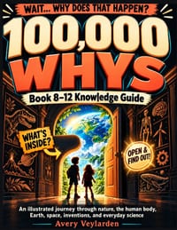 100000 Whys Book for Kids 8-12 Knowledge Guide: An illustrated journey through nature, the human body, Earth, space, inventions, and everyday science cover
