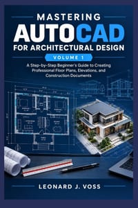 Mastering AutoCAD for Architectural Design - Volume 1: A Step-by-Step Beginner's Guide to Creating Professional Floor Plans, Elevations, and Construct cover