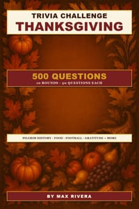 Thanksgiving Trivia Challenge: 500 Questions on History, Food, Football, and Gratitude cover