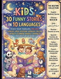 Kids 30 Funny Stories in 10 Languages. Let Them Learn: Teach Your Toddlers English, Chinese, Urdu, Russian, Spanish, Italian, French, German, Arabic, cover