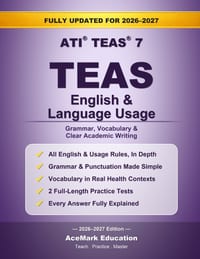 TEAS English & Language Usage: Grammar, Vocabulary & Full-Length Practice Tests cover