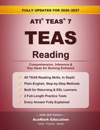 TEAS Reading: Comprehension, Inference & Full-Length Practice Tests cover