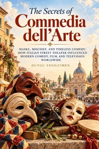 The Secrets of Commedia dell'Arte: Masks, Mischief, and Timeless Comedy: How Italian Street Theater Influenced Modern Comedy, Film, and Television Wor cover