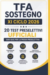 TFA Sostegno 2026: 1200 Quiz ufficiali per la prova preselettiva cover
