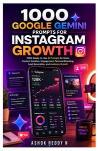 1000 Google Gemini Prompts for Instagram Growth: 1000 Ready-to-Use AI Prompts for Reels, Content Creation, Engagement, Personal Branding, Lead Generat cover