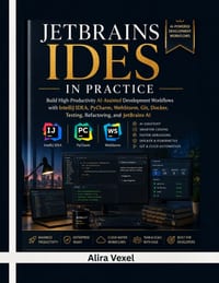 JetBrains IDEs in Practice: Build High-Productivity AI-Assisted Development Workflows with IntelliJ IDEA, PyCharm, WebStorm, Git, Docker, Testing, Ref cover