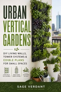 Urban Vertical Gardens: DIY Living Walls, Tower Systems & Edible Plans for Small Spaces cover