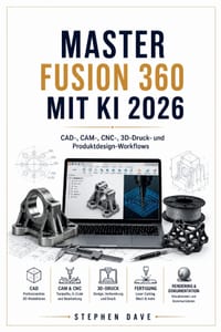 Master Fusion 360 Mit KI 2026: CAD, CAM, CNC, 3D-Druck- und Produktdesign Workflows cover