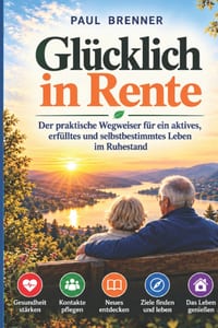 Glücklich in Rente: Der praktische Wegweiser für ein aktives, erfülltes und selbstbestimmtes Leben im Ruhestand cover