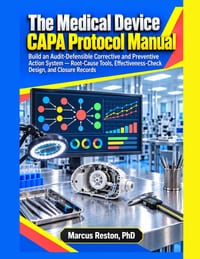 The Medical Device CAPA Protocol Manual: Build an Audit-Defensible Corrective and Preventive Action System - Root-Cause Tools, Effectiveness-Check Des cover