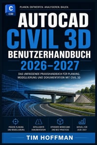 AutoCAD Civil 3D Benutzerhandbuch 2026-2027: Schritt-für-Schritt-Anleitung für Ingenieure, Vermessungstechniker und Einsteiger Professionelles Arbeite cover