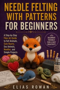Needle Felting with Patterns for Beginners: A Step-by-Step Fiber Art Guide to Felt Animals, Cute Hearts, Sea Animals, Needles, and Simple Projects cover