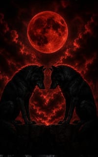 Where the Red Moon Hears the Wolves: A Midnight Blank Journal cover