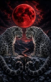 The Snow Remembers the Scarlet Moon: A Snow Leopard Blank Journal cover