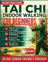 Tai Chi Indoor Walking for Beginners: A 28-Day Gentle Program for Seniors over 60 to Improve Balance & Mobility, Reduce Falls, and Feel Younger with 1 cover