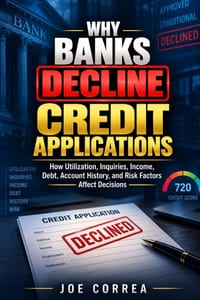 Why Banks Decline Credit Applications: How Utilization, Inquiries, Income, Debt, Account History, and Risk Factors Affect Decisions cover