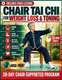 Chair Tai Chi for Weight Loss & Toning: A 28-Day Seated Program for Seniors over 50 to Tone Muscles, Improve Strength, Balance, and Confidence with 10 cover