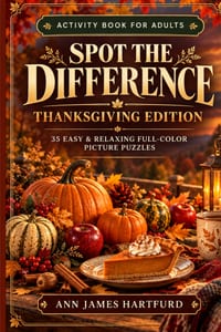 Spot the Difference Activity Book: 35 Easy & Relaxing Full-Color Autumn Picture Puzzles for Adults and Seniors Featuring Cozy Fall and Thanksgiving Sc cover