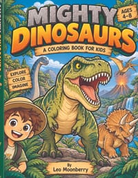 Mighty Dinosaurs: A Coloring Adventure Through Time! cover