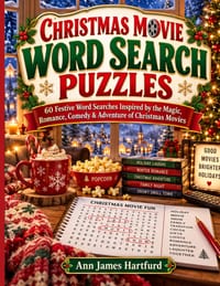 Christmas Movie Word Search Puzzles: 60 Festive Word Searches Inspired by the Magic, Romance, Comedy and Adventure of Christmas Movies for Seniors, Ad cover