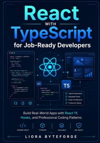 React with TypeScript for Job-Ready Developers: : Build Real-World Apps with React 19, Hooks, and Professional Coding Patterns cover