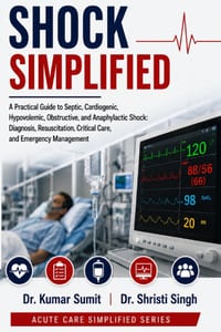 Shock Simplified: A Practical Guide to Septic, Cardiogenic, Hypovolemic, Obstructive, and Anaphylactic Shock: Diagnosis, Resuscitation, Critical Care, cover