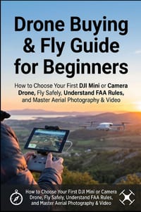 Drone Buying & Fly Guide for Beginners: How to Choose Your First DJI Mini or Camera Drone, Fly Safely, Understand FAA Rules, and Master Aerial Photogr cover