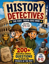 History Detectives - The Kids' Trivia Quiz Book: 200+ Multiple-Choice Questions to Solve the Secrets of the Past - For Ages 8-12 cover