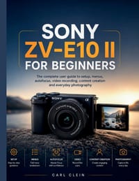 Sony Zv-E10 II for Beginners: The complete user guide to setup, menus, autofocus, video recording, content creation and Everyday photography cover