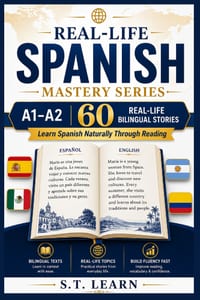 Real-Life Spanish Mastery Series: - 60 Bilingual Reading Passages for Beginners to Build Fluency Fast: The Ultimate Learning Tool for English Speakers cover