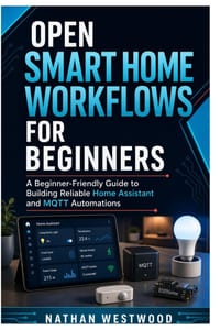 Open Smart Home Workflows for Beginners: A Beginner-Friendly Guide to Building Reliable Home Assistant and MQTT Automations cover