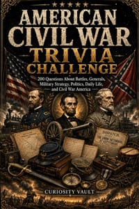 American Civil War Trivia Challenge: 200 Questions About Battles, Generals, Politics, Daily Life, Slavery, and the Defining Conflict in American Histo cover