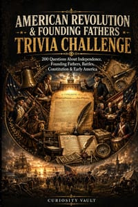 American Revolution & Founding Fathers Trivia Challenge: 200 Questions About Independence, Founding Fathers, Battles, the Constitution, and Early Amer cover