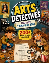 Arts Detectives - The Kids' Trivia Quiz Book: 200+ Multiple-Choice Questions to Solve the Secrets of Art, Music & Film - For Ages 8-12 cover