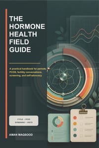 The Hormone Health Field Guide: A practical handbook for periods, PCOS, fertility conversations, screening, and self-advocacy cover