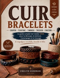 Cuir Bracelets: Le guide complet de l'atelier 2026 pour la découpe, la teinture, l'estampage et le tressage de magnifiques manchettes, bracelets et ét cover