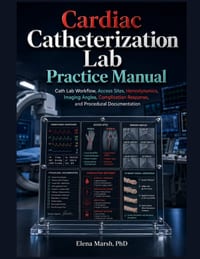 Cardiac Catheterization Lab Practice Manual: Cath lab workflow, access sites, hemodynamics, imaging angles, complication response, and procedural docu cover