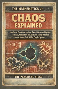 The Mathematics of Chaos Explained: Nonlinear Equations, Logistic Maps, Bifurcation Diagrams, Fractals, Mandelbrot and Julia Sets, Strange Attractors, cover