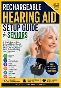 Rechargeable Hearing Aid Setup Guide for Seniors: A Simple Step-by-Step Universal Starter Manual for Most OTC Hearing Aids - Charge, Fit, Pair, Adjust cover