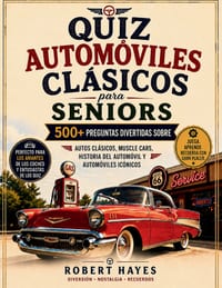 Curiosidades Sobre Coches Clásicos Para Seniors: 500+ preguntas divertidas sobre Coches antiguos, muscle cars, historia del automóvil y automóviles ic cover
