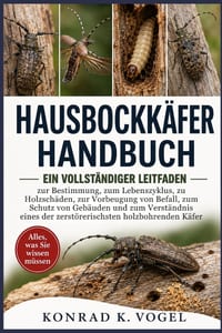 Hausbockkäfer-Handbuch: Ein vollständiger Leitfaden zur Bestimmung, zum Lebenszyklus, zu Holzschäden, zur Vorbeugung von Befall, zum Schutz von Gebäud cover