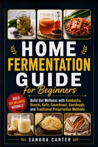 Home Fermentation Guide for Beginners: Build Gut Wellness with Kombucha, Kimchi, Kefir, Sauerkraut, Sourdough, and Traditional Preservation Methods cover