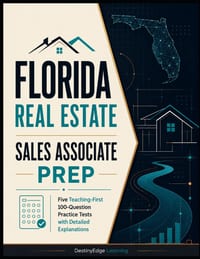 Florida Real Estate Sales Associate Prep: Five Teaching-First 100-Question Practice Tests with Detailed Explanations cover