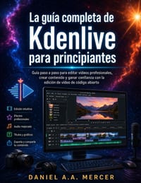 La guía completa de Kdenlive para principiantes: Guía paso a paso para editar vídeos profesionales, crear contenido y ganar confianza con la edición d cover
