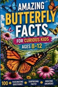 Amazing Butterfly Facts for Curious Kids Ages 8-12: 100 Fascinating Trivia Questions and Surprising Answers About Metamorphosis, Migration, Life Cycle cover