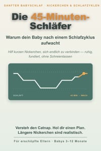 Die 45-Minuten-Schläfer: Warum dein Baby nach einem Schlafzyklus aufwacht und wie kurze Nickerchen endlich länger werden (3-12 Monate) cover