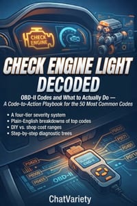Check Engine Light Decoded: OBD-II Codes and What to Actually Do - A Code-to-Action Playbook for the 50 Most Common Codes cover