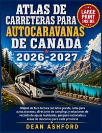 Atlas de carreteras para autocaravanas de Canadá 2026-2027: Mapas de fácil lectura con letra grande, rutas para autocaravanas, directorio de campings cover