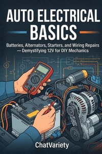 Auto Electrical Basics: Batteries, Alternators, Starters, and Wiring Repairs - Demystifying 12V for DIY Mechanics cover
